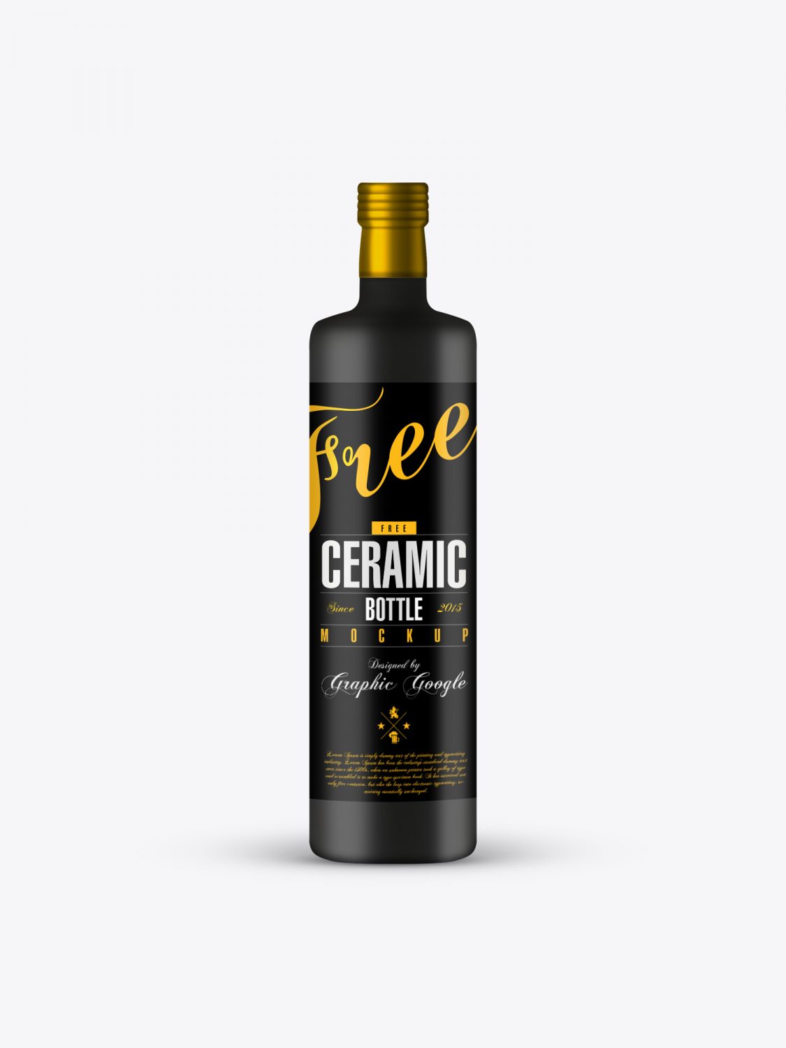 Free Ceramic Bottle Mockup PSD