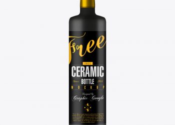 Free Ceramic Bottle Mockup PSD