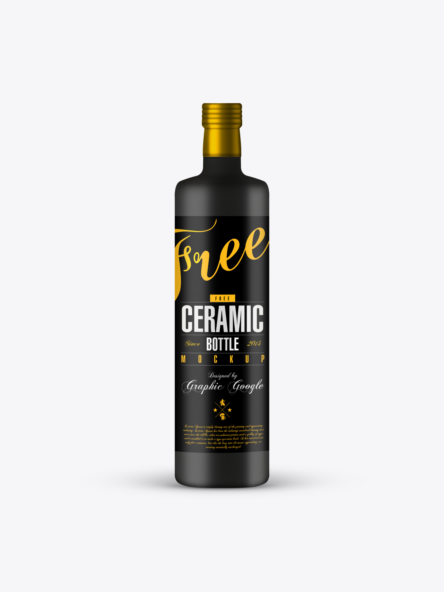 Free Ceramic Bottle Mockup PSD