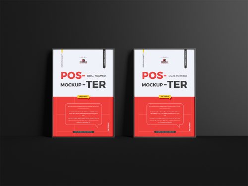 Free Dual Framed Poster Mockup