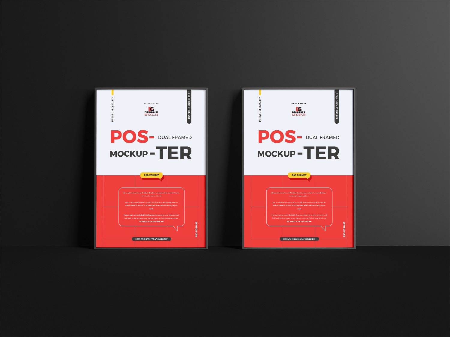 Free Dual Framed Poster Mockup