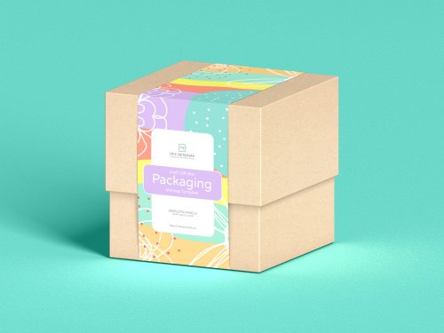Free Elegant Gift Box Mockup