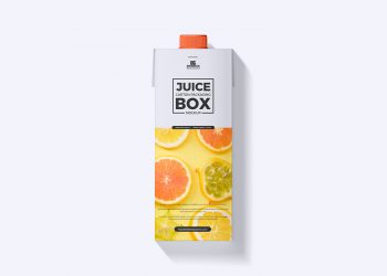 Free Juice Carton Packaging Box Mockup