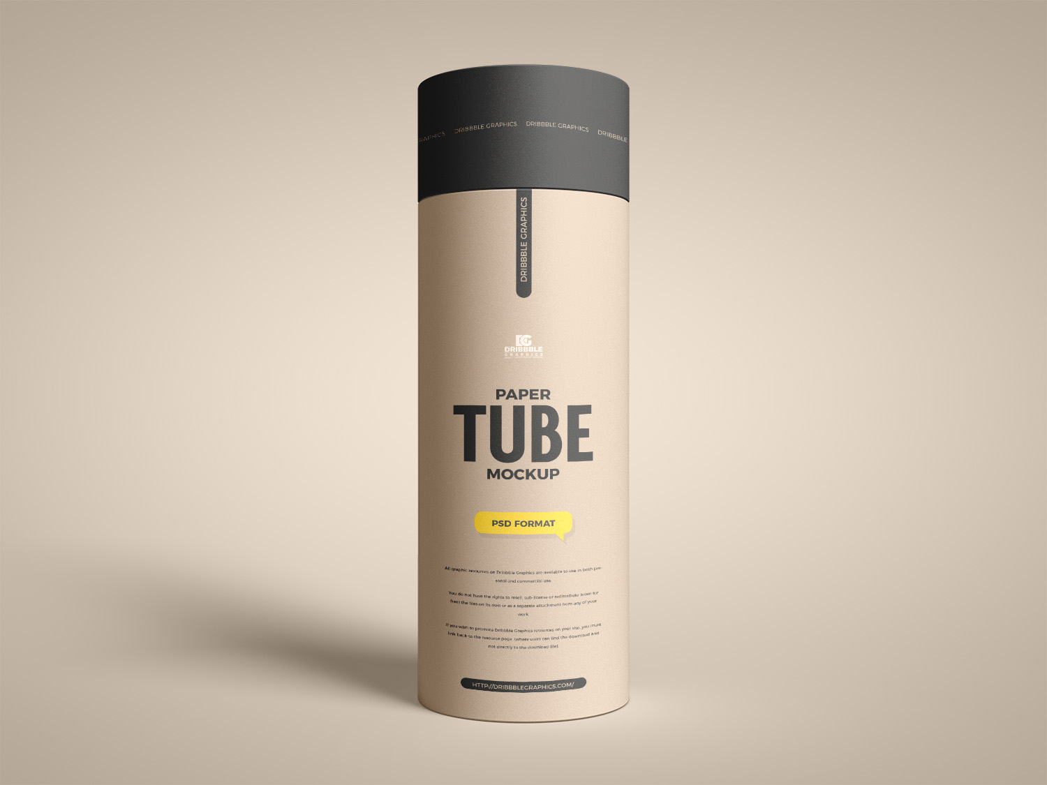 Free Long Paper Tube Mockup