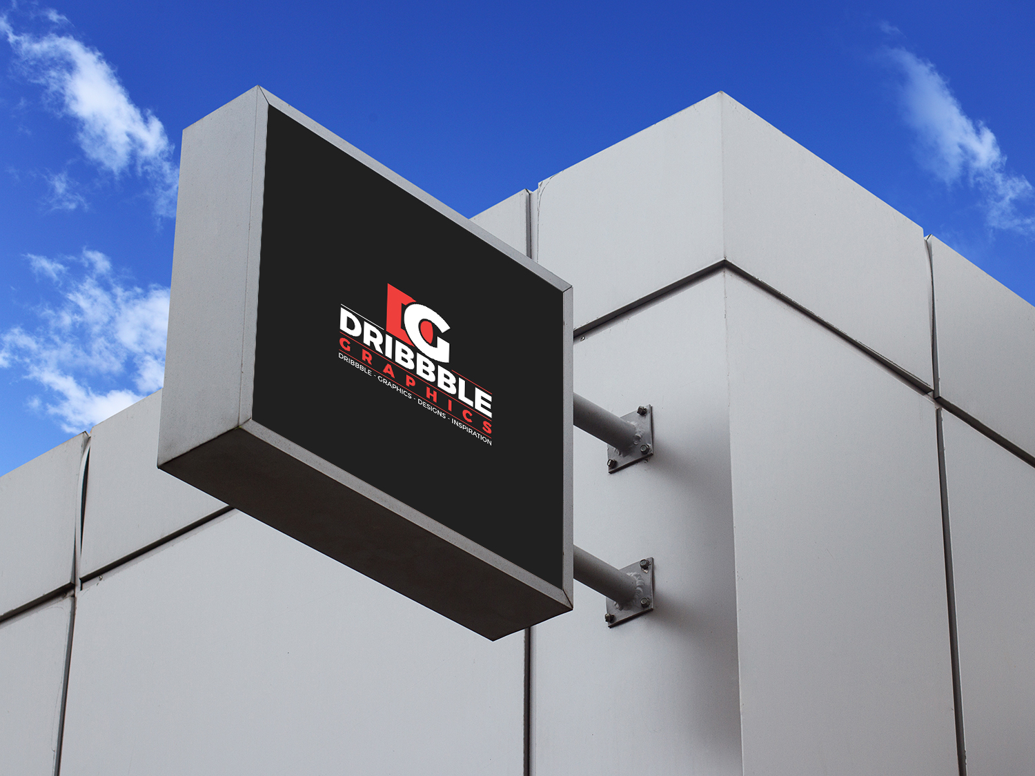 Free Outside Office Signboard PSD Mockup