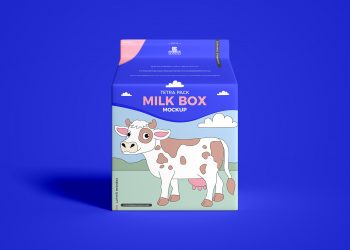 Free Tetra Pack Milk Box Mockup