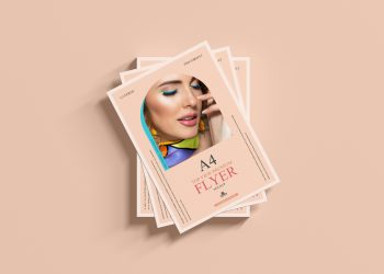 Free Top View Premium A4 Flyer Mockup