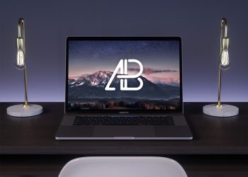 MacBook Pro on Desk Mockup