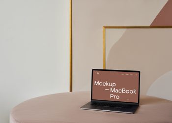 MacBook Pro on a Sofa Mockup