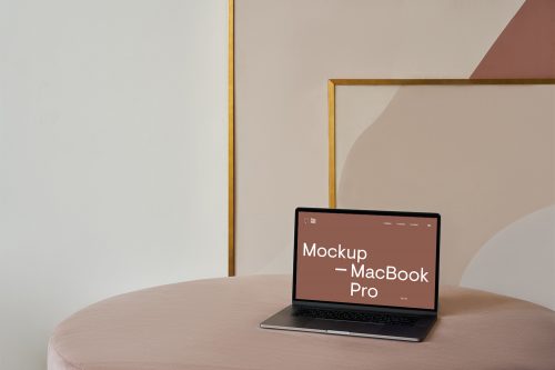 MacBook Pro on a Sofa Mockup