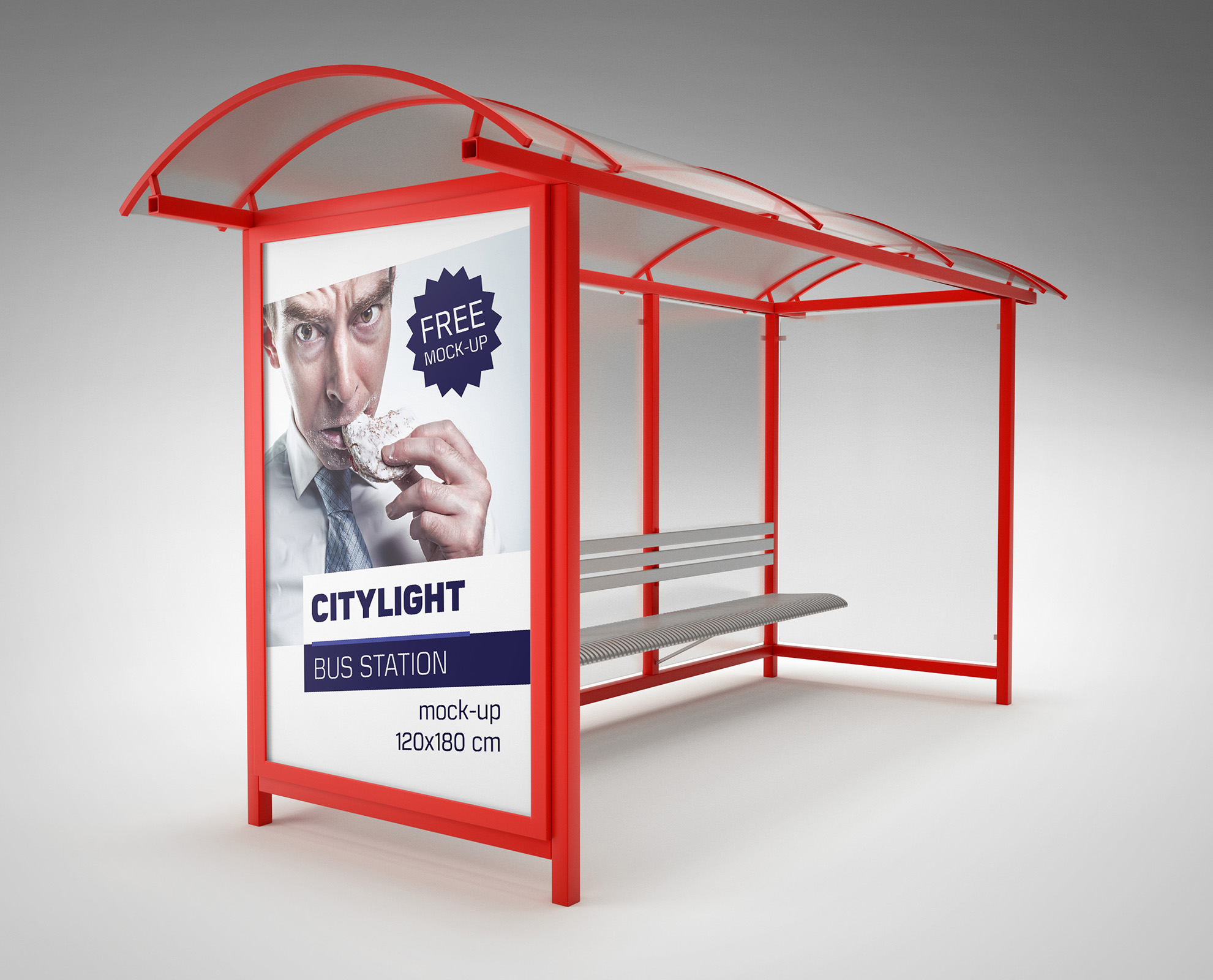 Bus Station Citylight Mockup