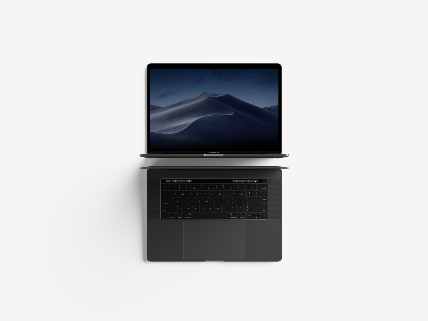 Modern Top View MacBook Pro Mockup