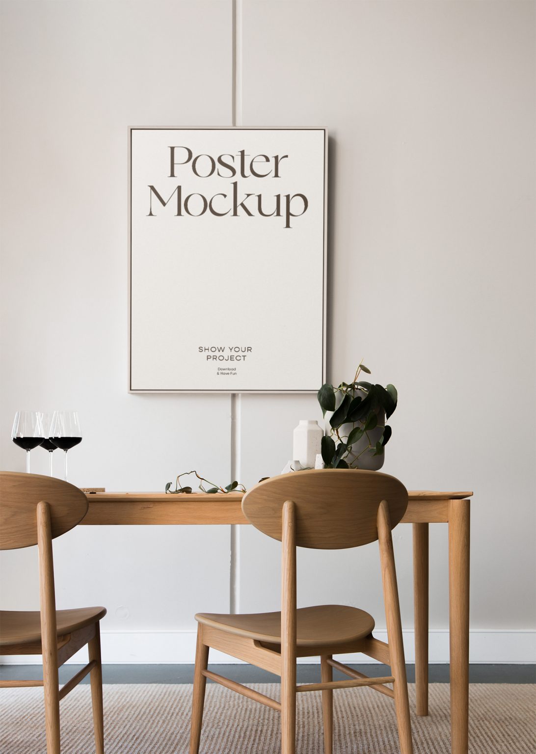 Poster in Dining Room Mockup | Free Mockup World