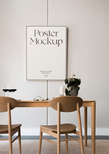 Poster in Dining Room Mockup
