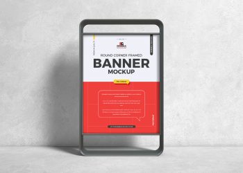 Round Corner Framed Banner Mockup