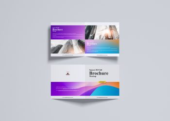 Square Bi-Fold Brochure Mockup