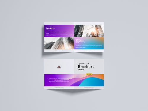 Square Bi-Fold Brochure Mockup