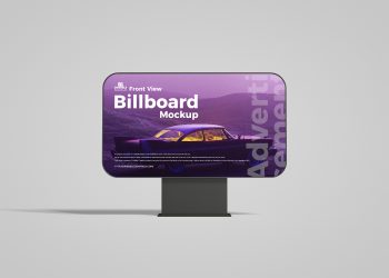 Brand Advertisement Front View Billboard Free Mockup