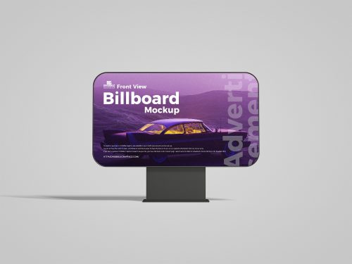 Brand Advertisement Front View Billboard Free Mockup