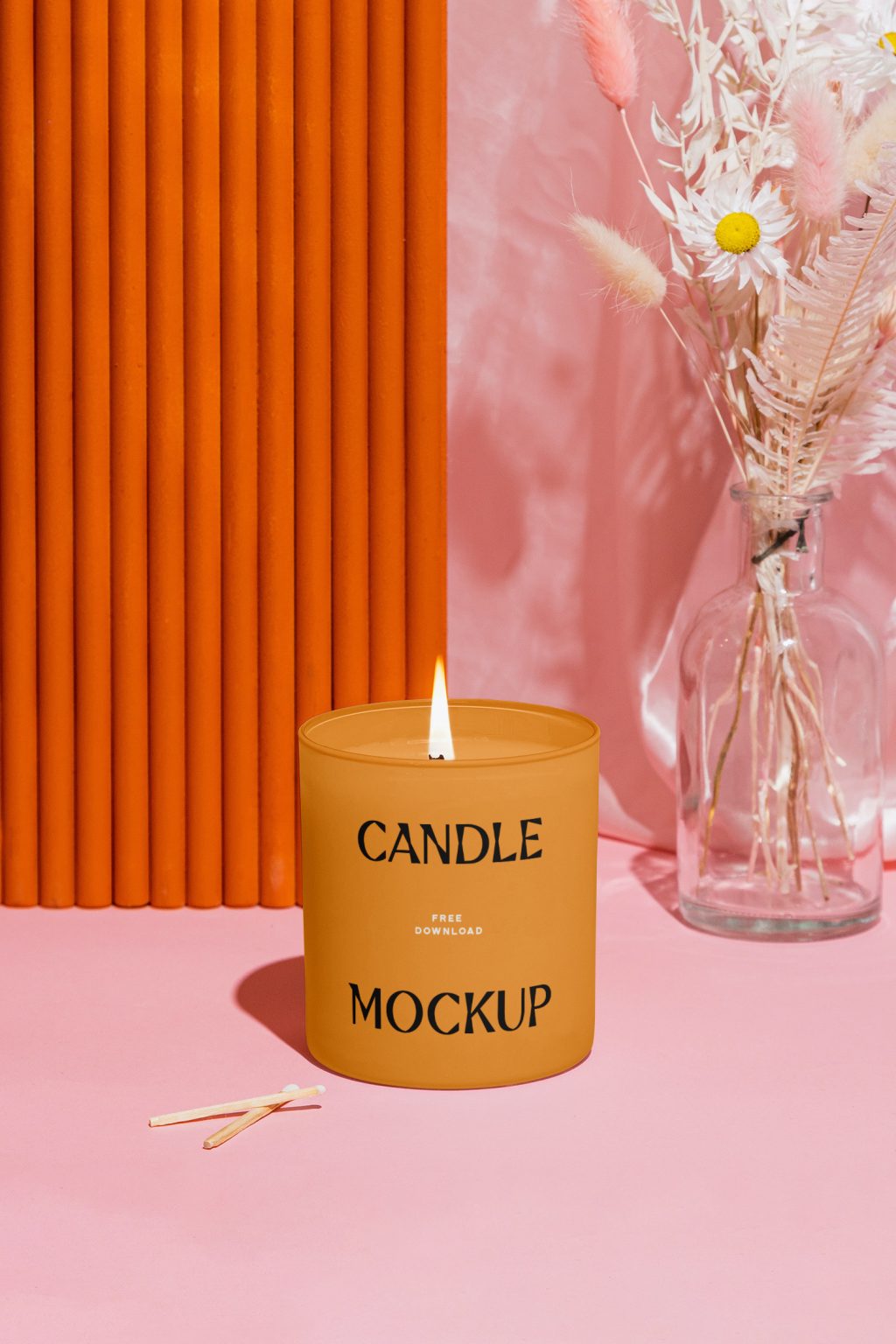Candle With Flower Free Mockup Free Mockup World