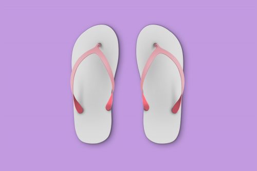 Free Beach Slippers Mockup Template