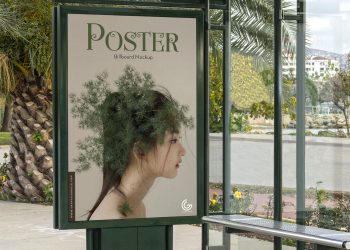 Free Bus Stop Poster Billboard Mockup