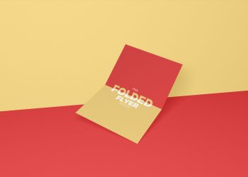 Free Centre Folded Flyer Mockup