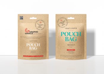 Free Craft Paper Pouch Bag Mockup