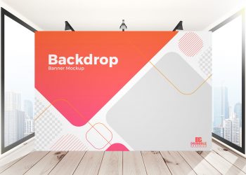 Free Indoor Advertisement Backdrop Banner Mockup