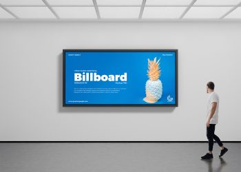 Free Indoor Station Advertising Billboard Mockup