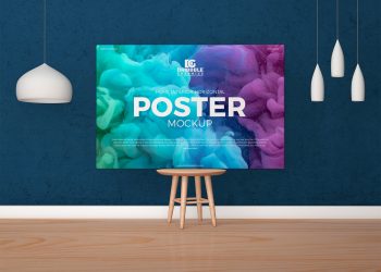 Free Interior Horizontal Poster Canvas Mockup