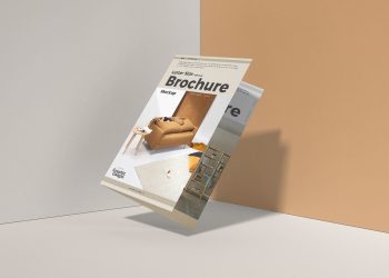 Free Letter Size Half Fold Brochure Mockup