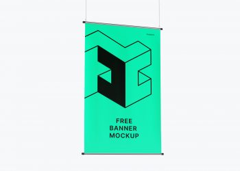 Free Modern Hanging Banner Mockup