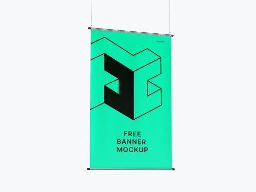 Free Modern Hanging Banner Mockup