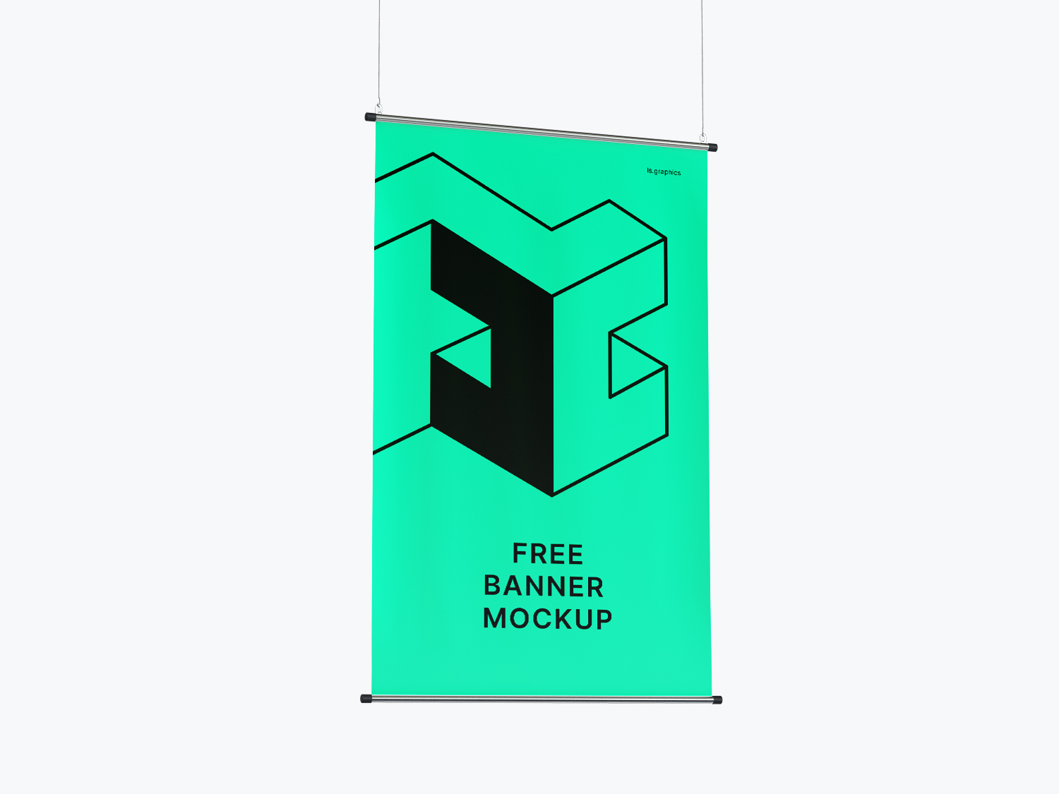 Free Modern Hanging Banner Mockup