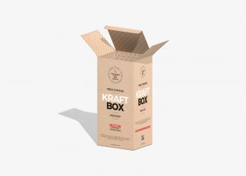 Free Opened Kraft Box Mockup