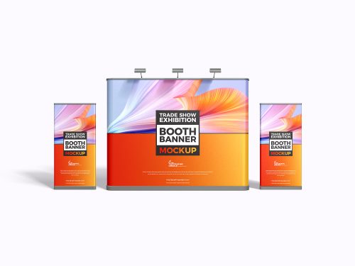 Free Trade Show Exhibition Booth Banner Mockup