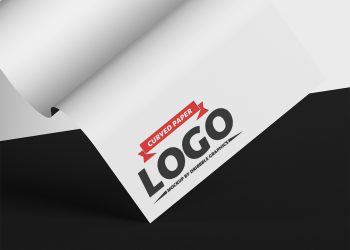 Free Wavy Paper Logo Mockup