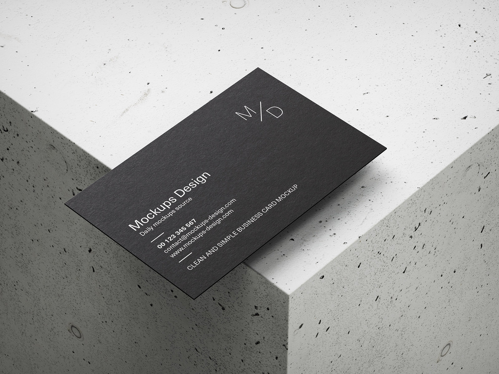 Business Cards on Concrete Cube Mockup