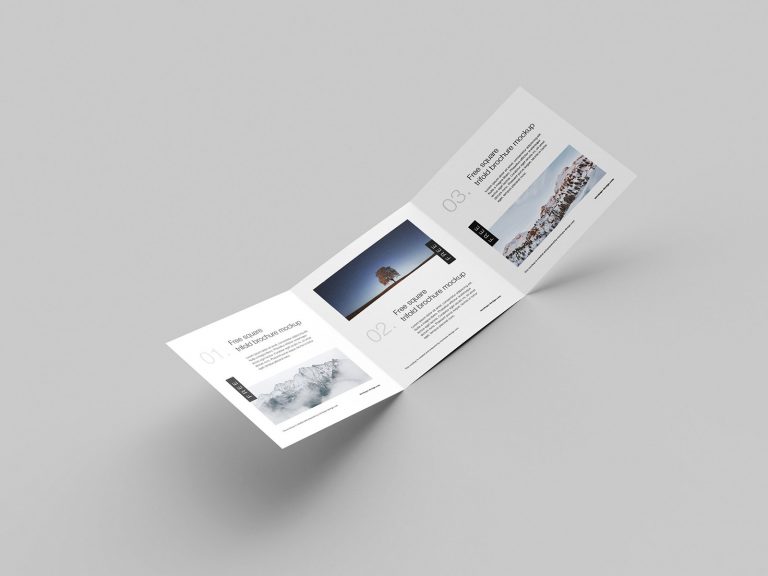 Free Square Trifold Flyer Mockup | Free Mockup World