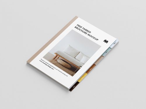 Free Brochure with Tabs Mockup