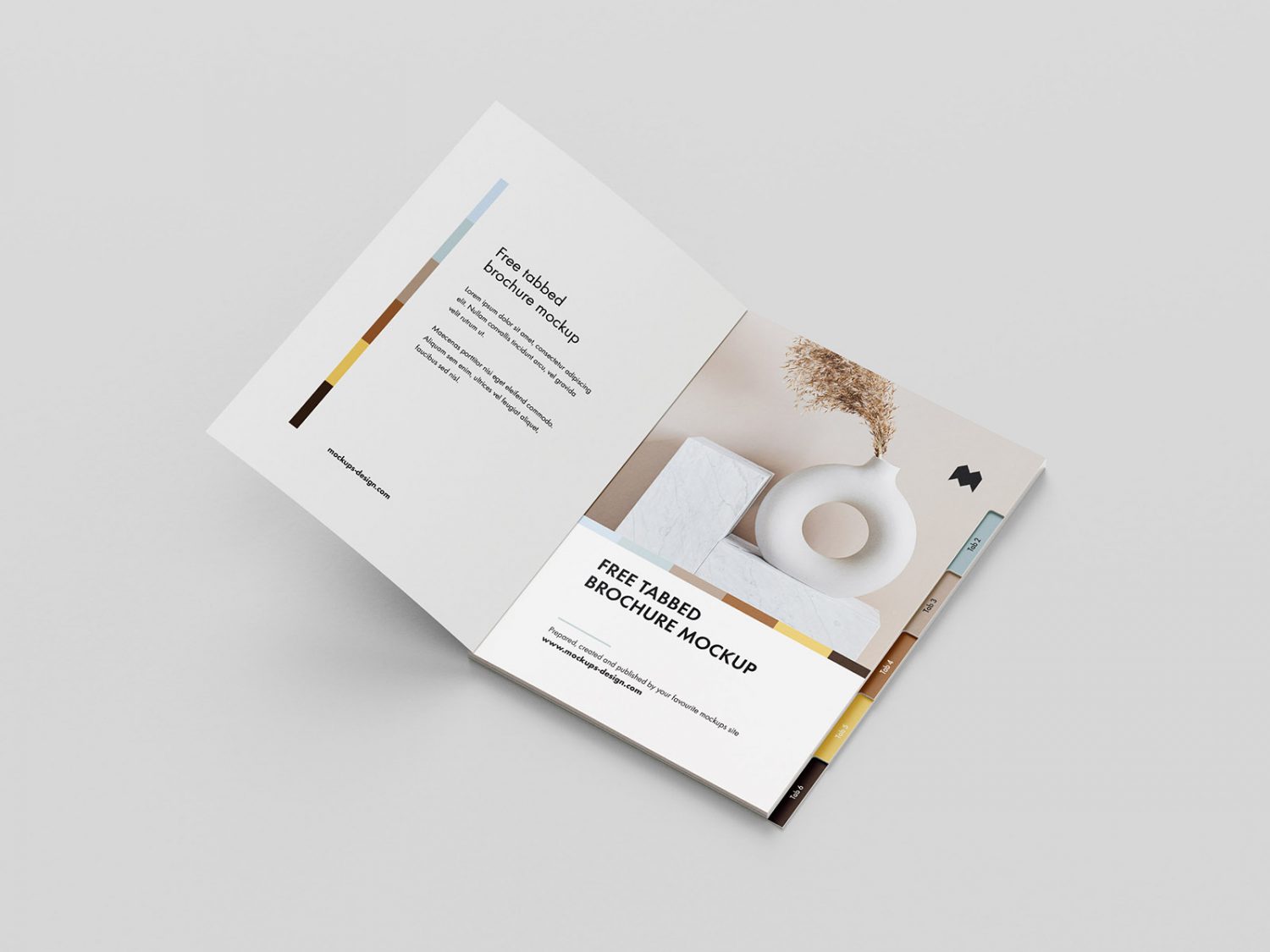 Free Brochure with Tabs Mockup