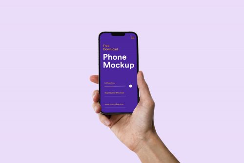 Hand Holding iPhone Free Mockup