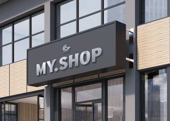 Shop Facade Logo Mockup