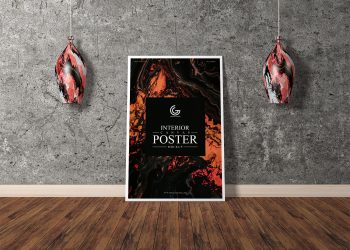 Vertical Canvas Poster Free Mockup