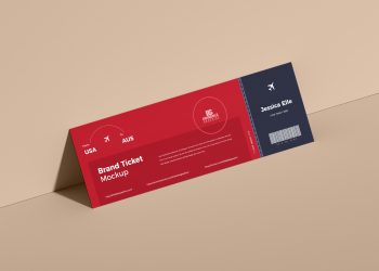 Free Brand Ticket Mockup