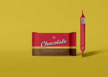 Free Chocolate Candy Sachet Mockup