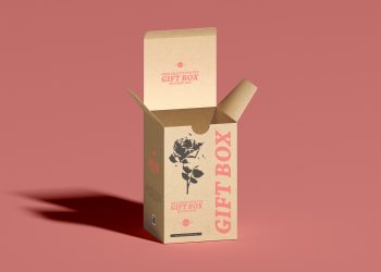 Free Craft Packaging Gift Box Mockup