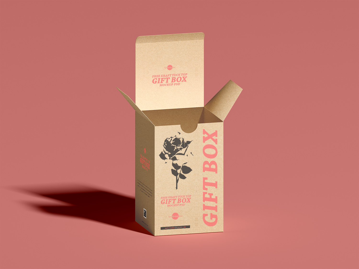 Free Craft Packaging Gift Box Mockup
