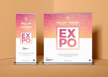 Free Expo Roll-Up Stand Banner Mockup